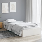 Modern Minimalist Single Size White Wood Bed Frame - Pure Comfort