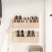 Wall Mounted Pine Shoe Rack Set 2pc | EXTG