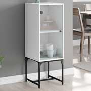 Side Cabinet with Glass Doors White