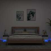 Bedside Cabinets with LED Lights 2 pcs White