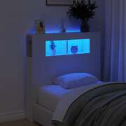 LED Headboard Engineered Wood -White