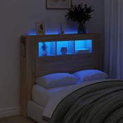 LED Headboard Sonoma Oak - Engineered Wood