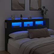 LED Headboard Engineered Wood (Black)