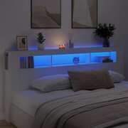 LED Headboard White Engineered Wood