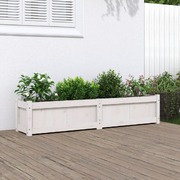 Garden Planter White Solid Wood Pine