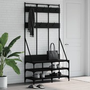 Clothes Rack with Shoe Storage, Black