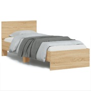 Bed Frame with Headboard Sonoma Oak Engineered wood