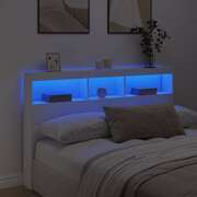 LED Headboard Cabinet RGB Shelf White 160cm | EXTG