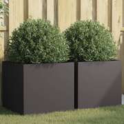 Steel Planters Outdoor Black 2 Pack | EXTG