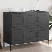 Elegant Black Sideboard in Cold-Rolled Steel: Perfect for Contemporary Interiors