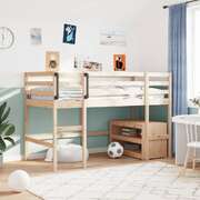 Stylish Kids' Loft Bed in Solid Pine Wood  Single Bed Frame, No Mattress