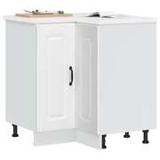 Kitchen Corner Base Cabinet Kalmar White Engineered Wood - Durable and Stylish