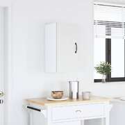 Kitchen Wall Cabinet with Glass Door Kalmar White Engineered Wood