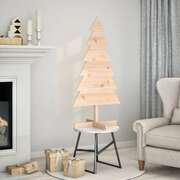 Elegance Wooden Christmas Tree for Decoration 120 cm Solid Wood Pine