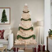 Stylish Wooden Christmas Tree for Decoration 180 cm Solid Wood Pine