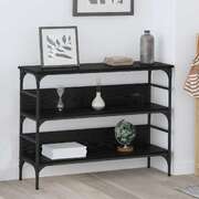 Stylish Console Table Black oak Engineered wood - Sleek Modern Look