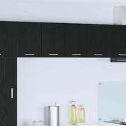 Compact Hanging Cabinet Riga Black Oak and White - Comfortable