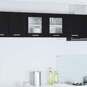 Elegant Hanging Cabinet Riga Black Oak and White - Space-Saving