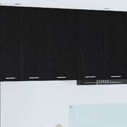 Contemporary Hanging Cabinet Riga Black Oak and White - Premium