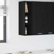 Premium Hanging Cabinet with Shelf Riga Black Oak - Home Dacor