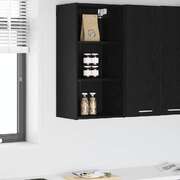 Contemporary Hanging Cabinet with Shelf Riga Black Oak