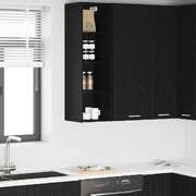 Stylish Hanging Cabinet with Shelf Riga Black Oak - Sturdy Frame