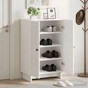 Shoe Cabinet White Engineered Wood 59.5x39.5x90cm