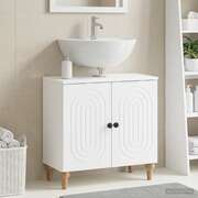 Bathroom Sink Cabinet White Slim 59.5x31.5x59cm