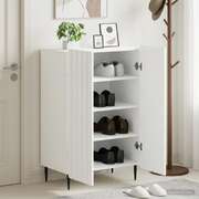 Shoe Cabinet White Engineered Wood 59.5x39.5x91.5cm