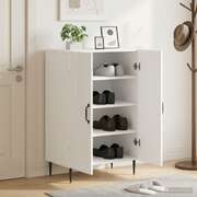 Shoe Cabinet White Engineered Wood 59.5x39.5x89.5cm