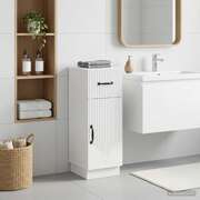Bathroom Storage Cabinet White Slimline 30x31x77cm