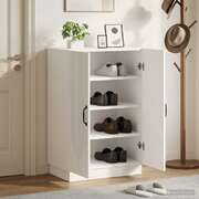 Shoe Cabinet White Engineered Wood 59.5x39.5x87cm