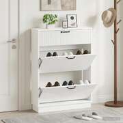 Shoe Cabinet White Modern 78x24x100cm
