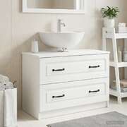 Bathroom Sink Cabinet White Modern 82x41x56cm