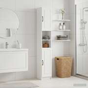 Bathroom Cabinet White Slimline 30x31x187cm