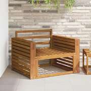 Solid Wood Armrest Natural 78.5x10x61cm