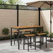 Outdoor Bar Table Natural Wood 141x80.5x105cm