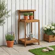 Outdoor Potting Bench Solid Wood 56.5x48.5x107cm