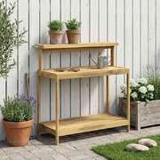 Outdoor Potting Bench Solid Wood 111.5x48.5x107cm