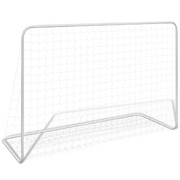 Football Goal with Net Steel White