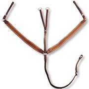 Leather Elastic Breastplate Martingale Adjustable Brown Full