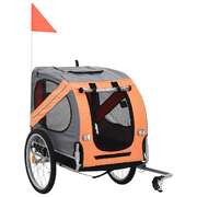 Dog Bike Trailer Orange and Brown