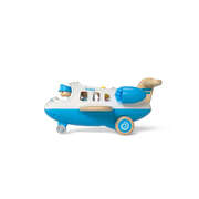 Wooden airplane with sound and light blue