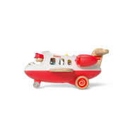 Wooden airplane with sound and light red