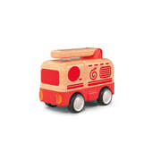 Wooden friction truck fire engine with sound and light