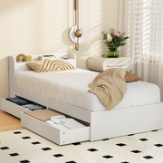 Single Size Bed Frame with Charging Ports and Drawers
