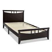 King Single Size Wooden Bed Frame - Dark Cherry