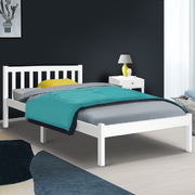 Bed Frame Single Size Wooden White SOFIE