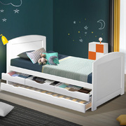 Single Wooden Trundle Bed Frame Timber Kids Adults