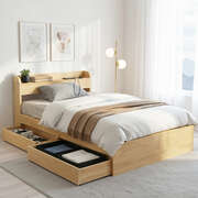 King Single Bed Frame Drawers USB Headboard | EXTG